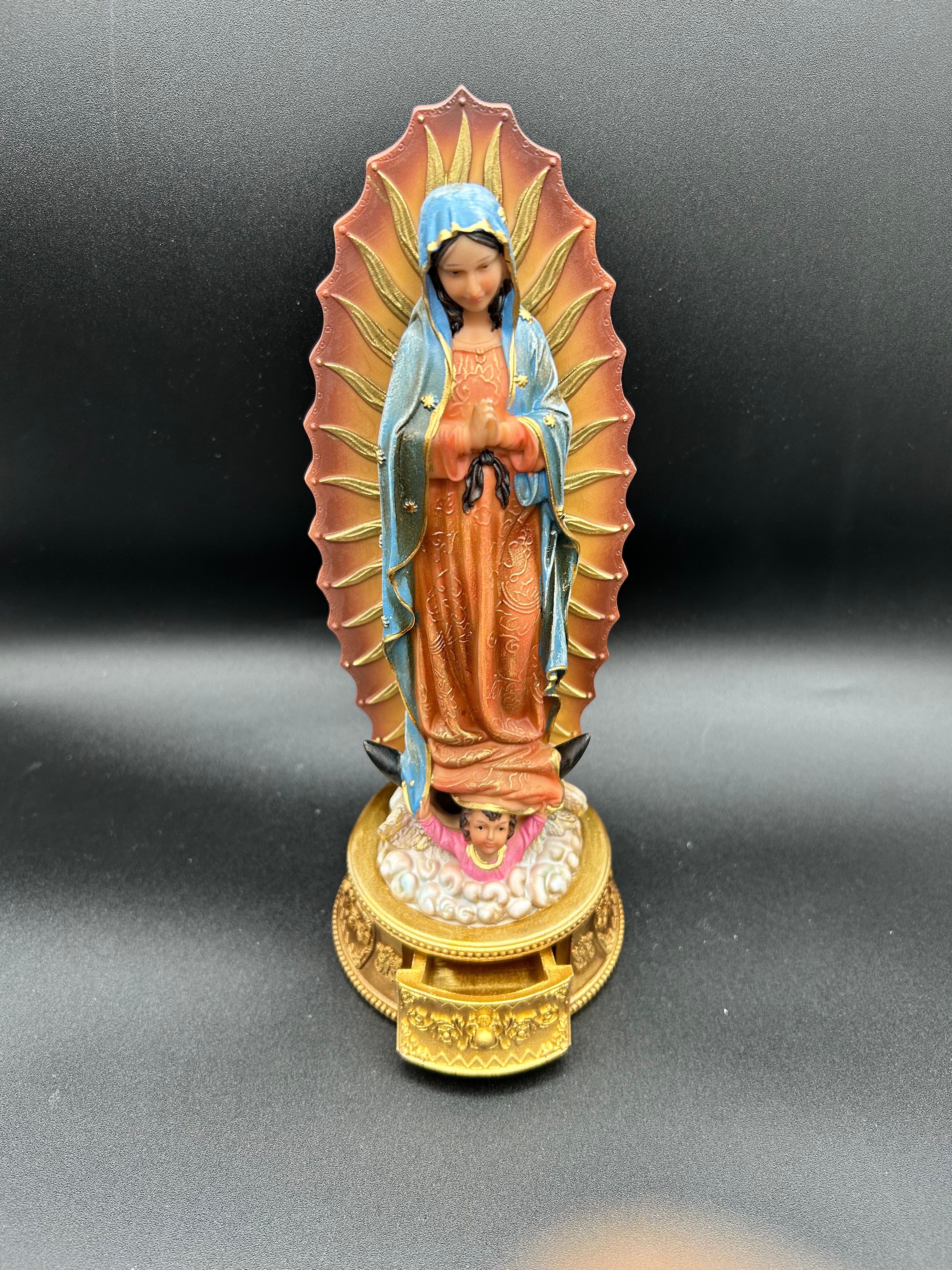 Virgen De Guadalupe with box (9")/ Virgen De Guadalupe (9")