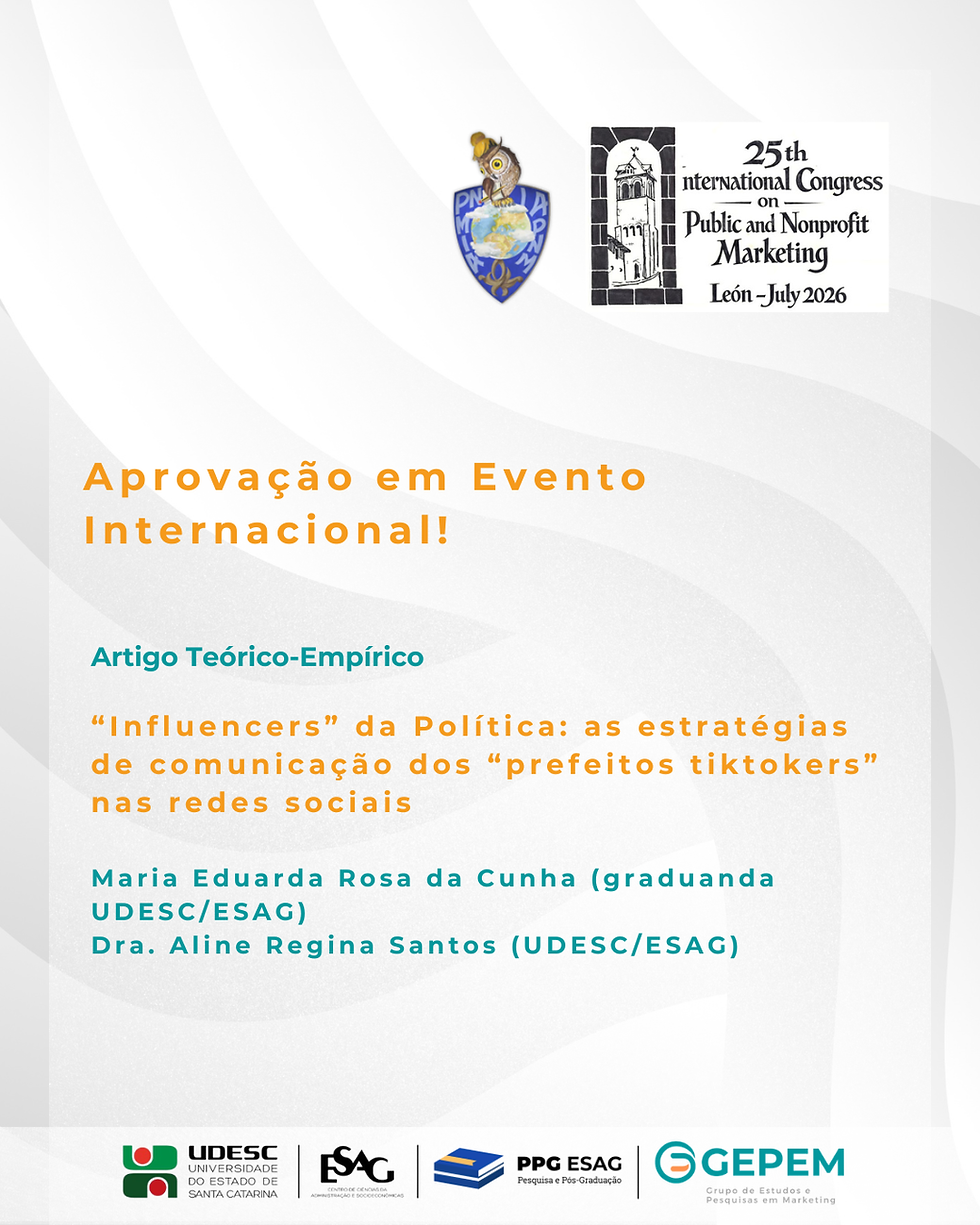 Pesquisa sobre “Prefeitos Tiktokers” é aprovada em Congresso Internacional