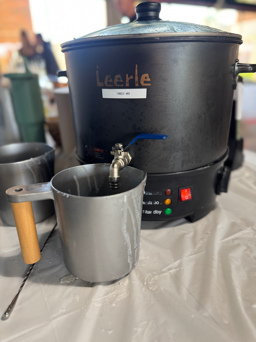 Setting up wax station