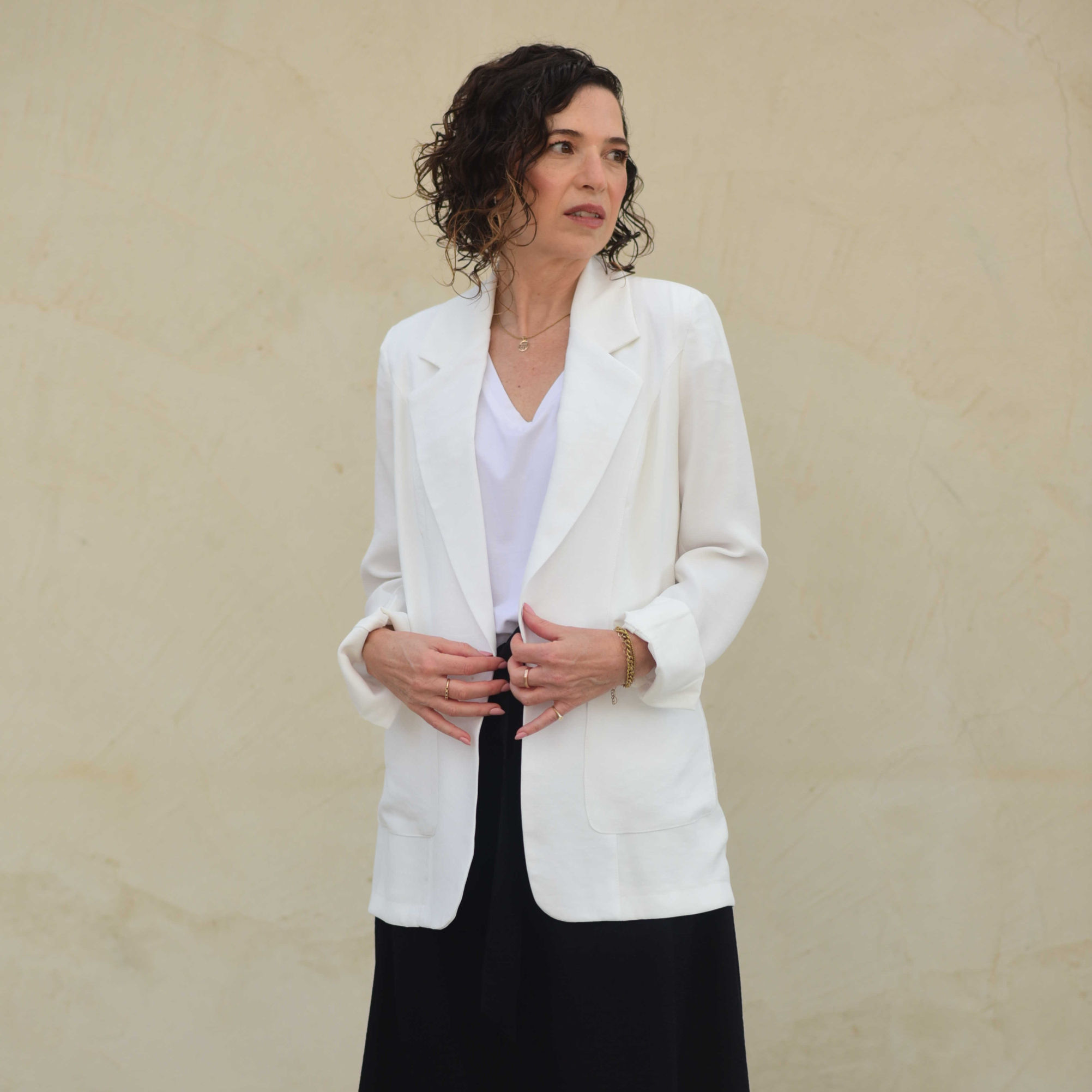 בלייזר מנהטן טנסל-קופרו לבן