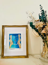 Framed Beautifully Balanced art print displayed as decor. 