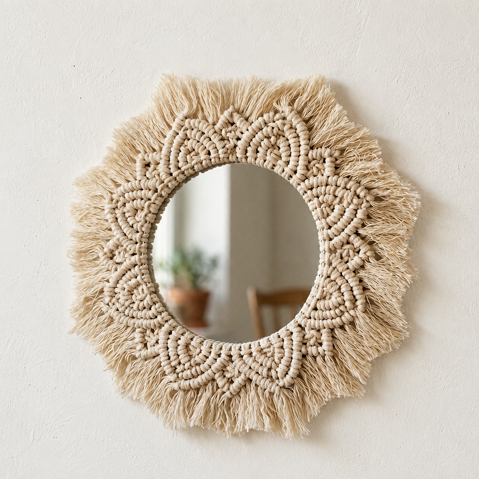 ☀️ Miroir Soleil en Macramé