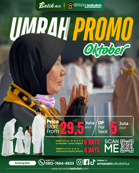 Paket Umrah Promo Oktober Rp. 29,5 Juta ✅