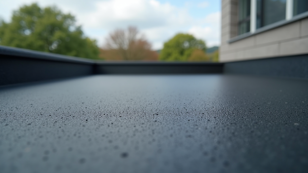 Close-up view of mastic asphalt flat roof surface