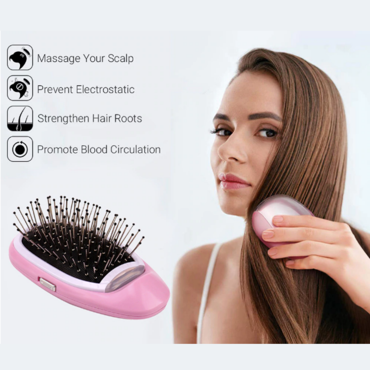 Portable Electric Ionic Hairbrush