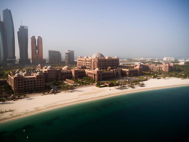 The Emirates Palace Hotel has a golden coastline of more than 1,300 meters.