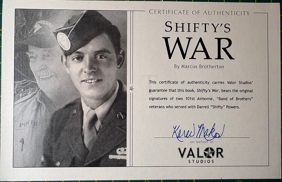 Thumbnail: Band of Brothers Sharpshooter Shifty’s War Rare Signed Shifty Powers & Two Other
