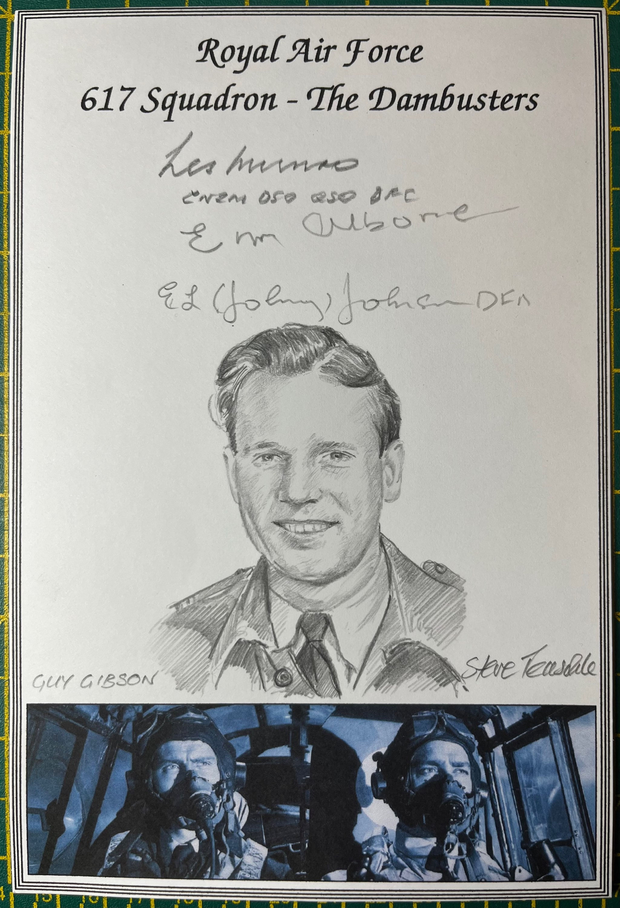 Dambusters Signed Bookplate with Original Drawing
