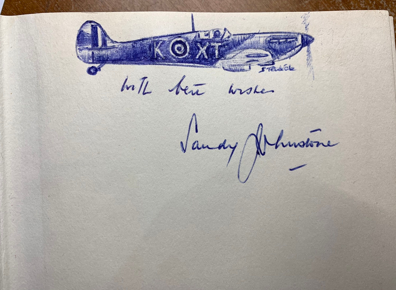 Battle of Britain 1969 1st Ed Hardback signed Sandy Johnstone 602 Sqn