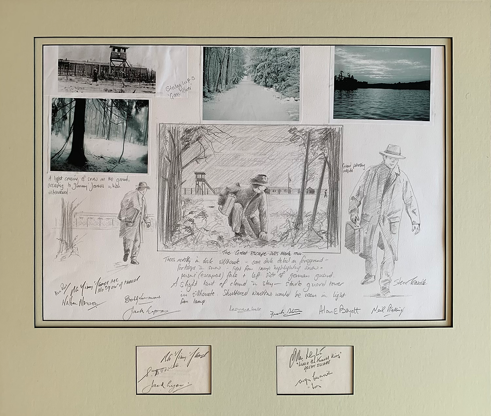 Thumbnail: Multi Signed Great Escape Original Concept Drawing For Successful Ltd Ed Print
