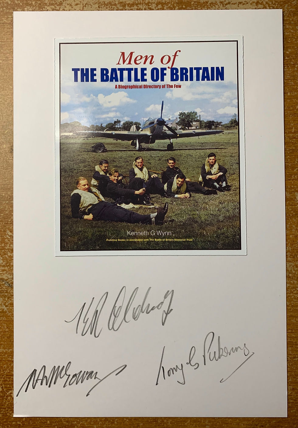 Thumbnail: Men of The Battle of Britain Bookplate Signed McGowan, Aldridge & Pickering