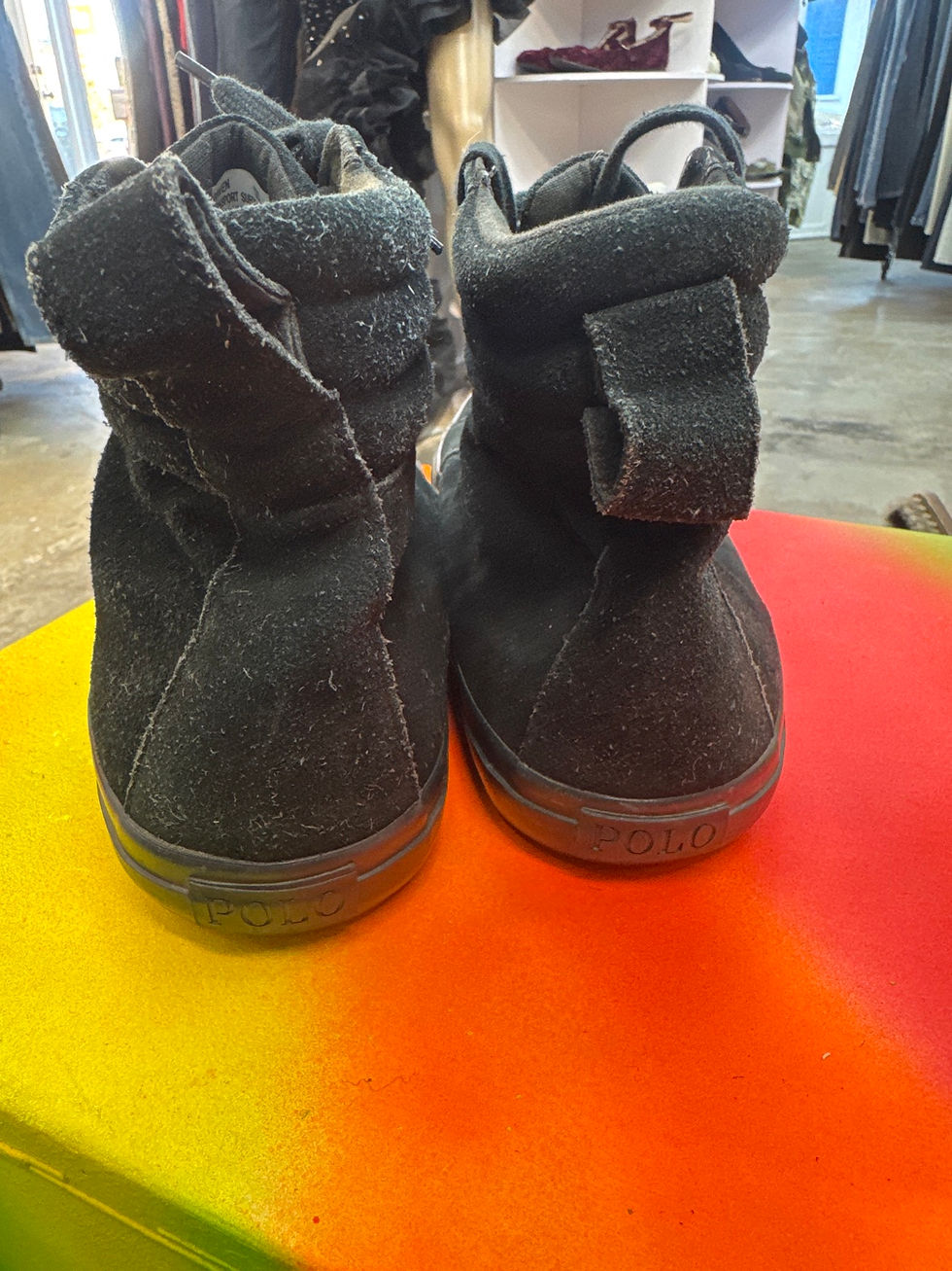 Thumbnail: Polo Ralph Lauren Black Suede High-Top Sneakers Men's 12