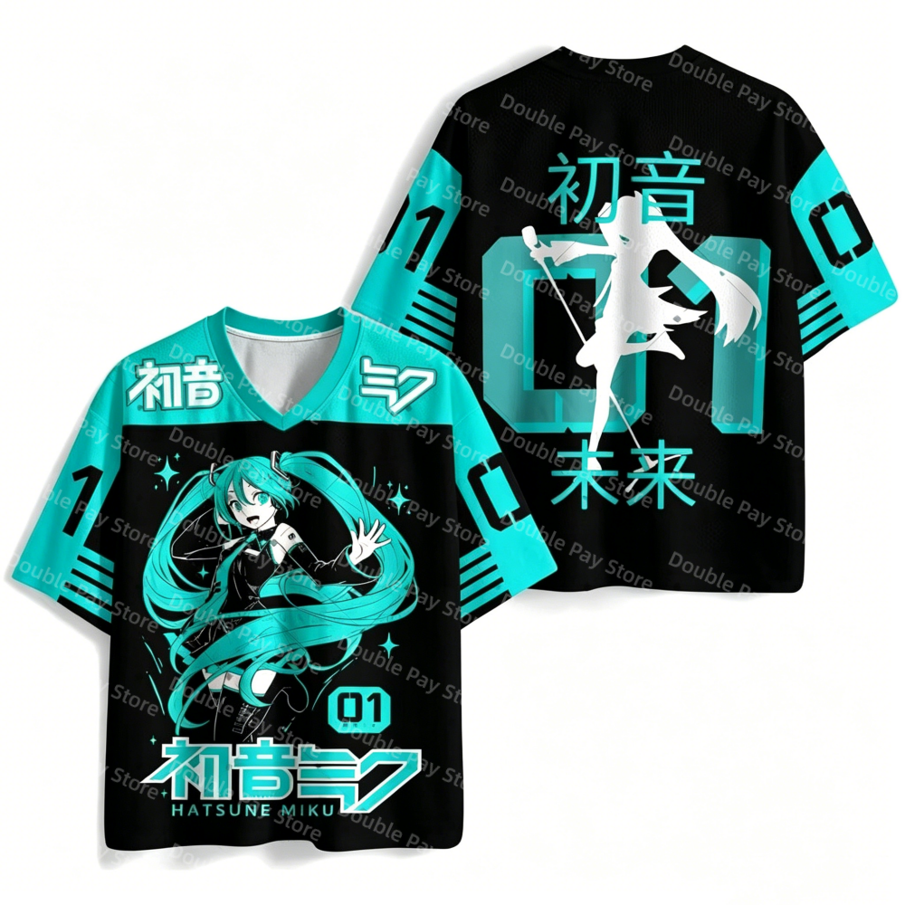 Hatsune Miku 01 Jersey T-shirt Unisex 3D Full Print Streetwear Y2K Style Anime