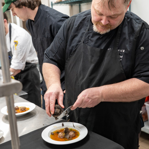 The five-course lineup, plated with care—each course served with intention and built to match the pa