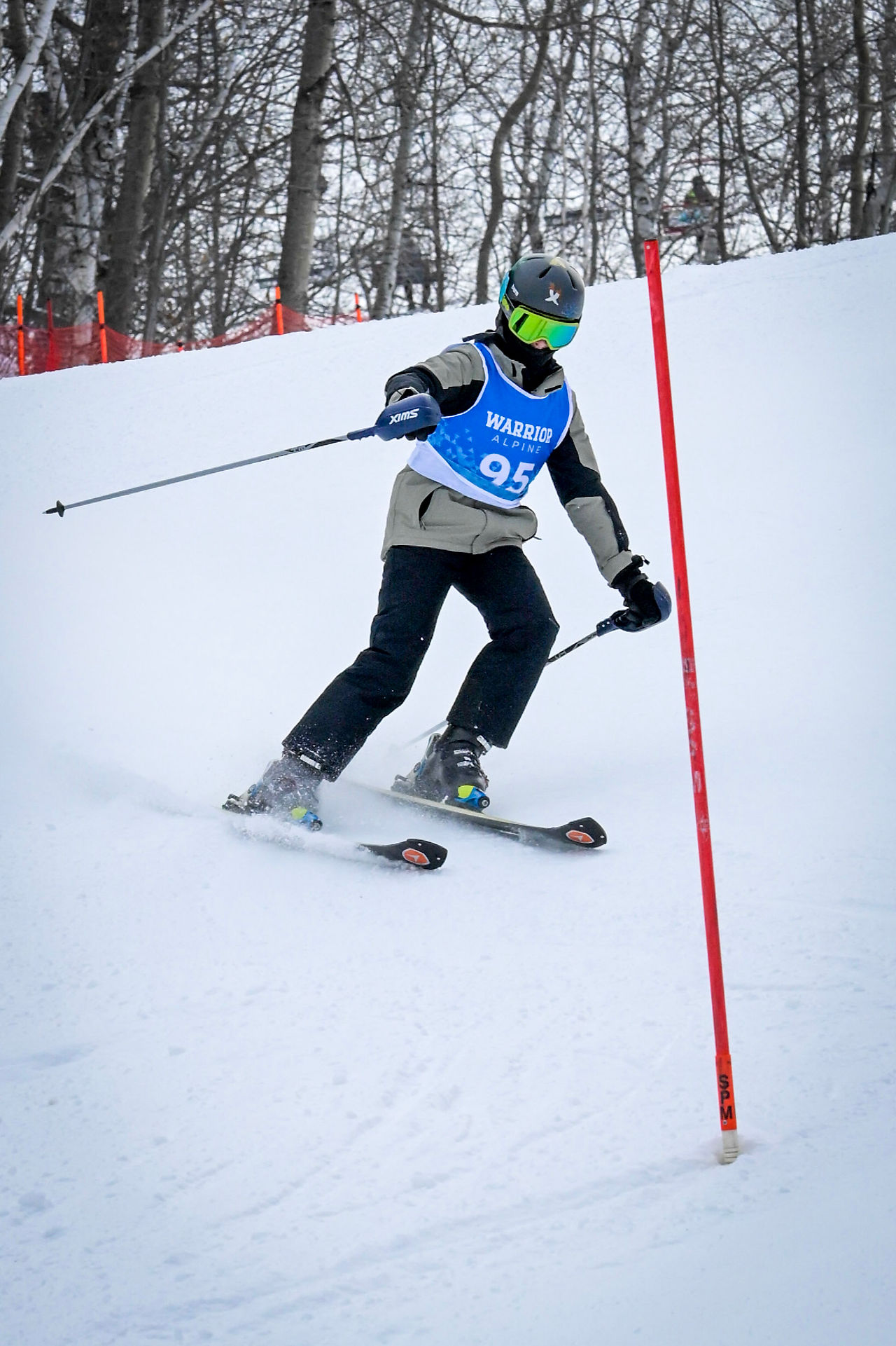 Alpine action from the Brainerd Warrior Alpine Holiday Invite at Mount Ski Gull