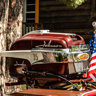 Vintage Larson and Crestliner boats on display at the 2025 Classic Larson Boat Show in Nisswa, Minnesota