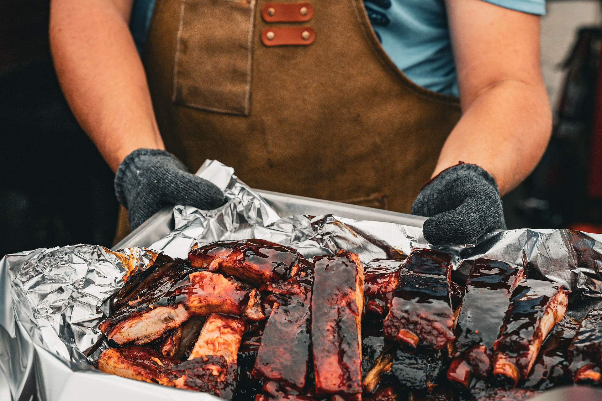 Guests made their way through the BBQ area tasting ribs and choosing their favorites.