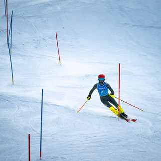 Alpine action from the Brainerd Warrior Alpine Holiday Invite at Mount Ski Gull