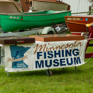 Vintage Larson and Crestliner boats on display at the 2025 Classic Larson Boat Show in Nisswa, Minnesota