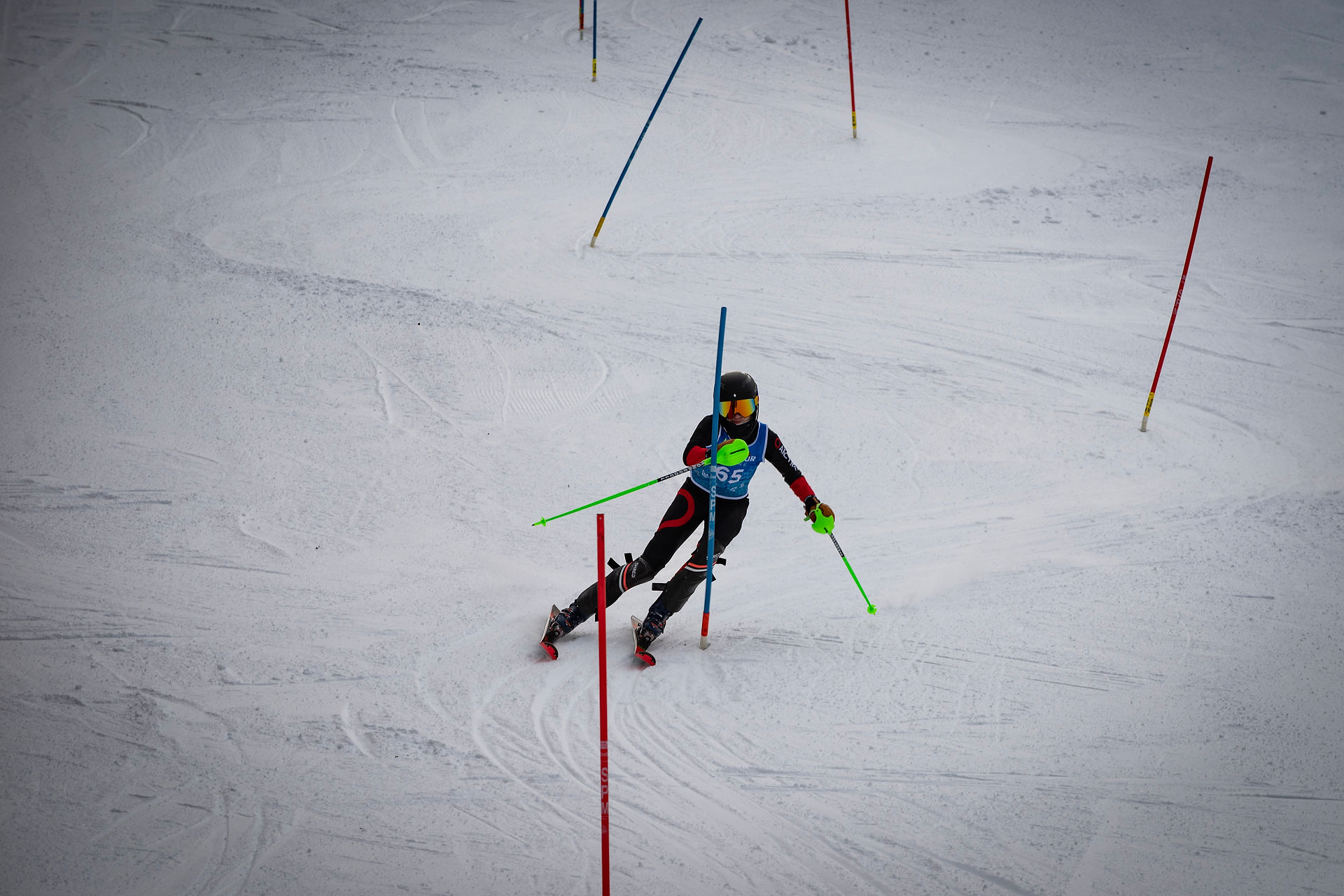 Alpine action from the Brainerd Warrior Alpine Holiday Invite at Mount Ski Gull