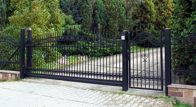 Automated Cantilever Wrought Iron Driveway Gate