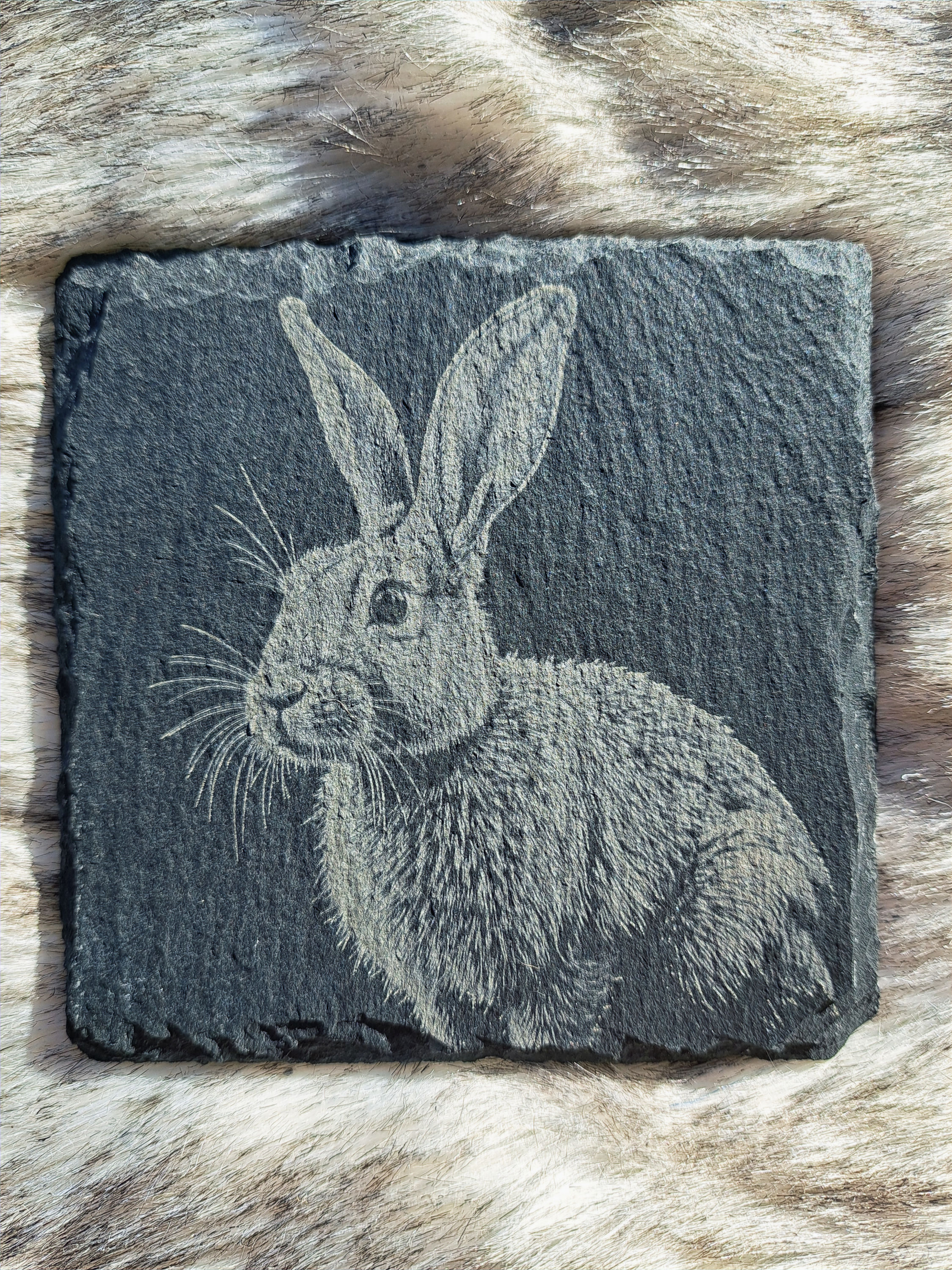 Schieferplatte als Getränkeuntersetzer 10x10