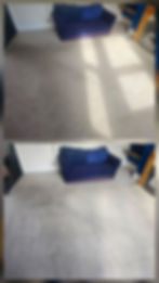 Light-coloured carpet with a blue item on the floor