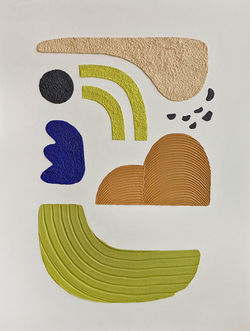 schilderij ‘Bay 5’ in olijf groene kleuren – Euro-Art