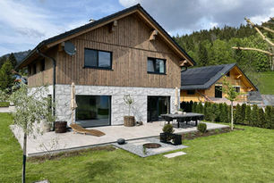 Kombination Holz und Stein