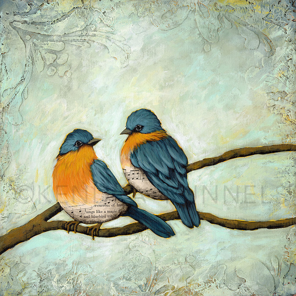 Sing Me A Song - Original Mixed Media Painting - 12"x12"