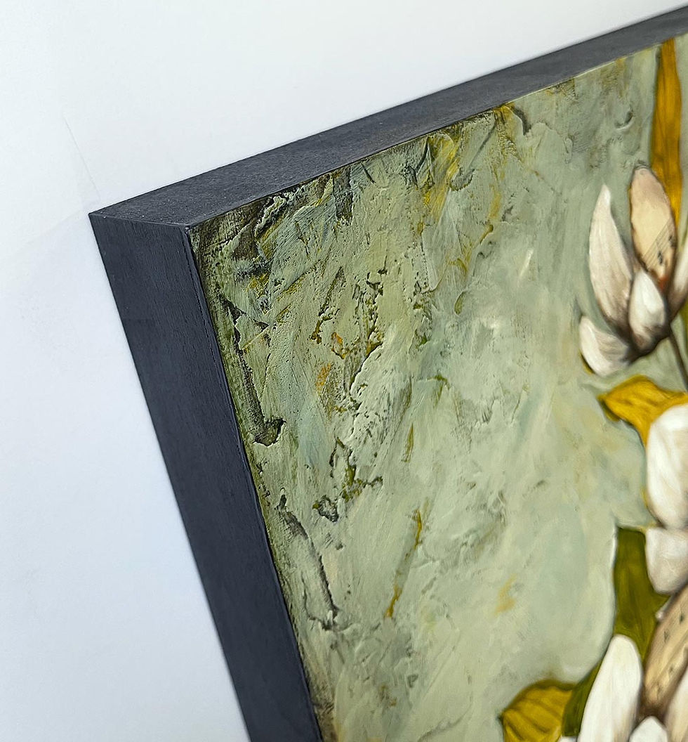 Thumbnail: May Magnolias #1 - 12"x16" Original Mixed Media Painting