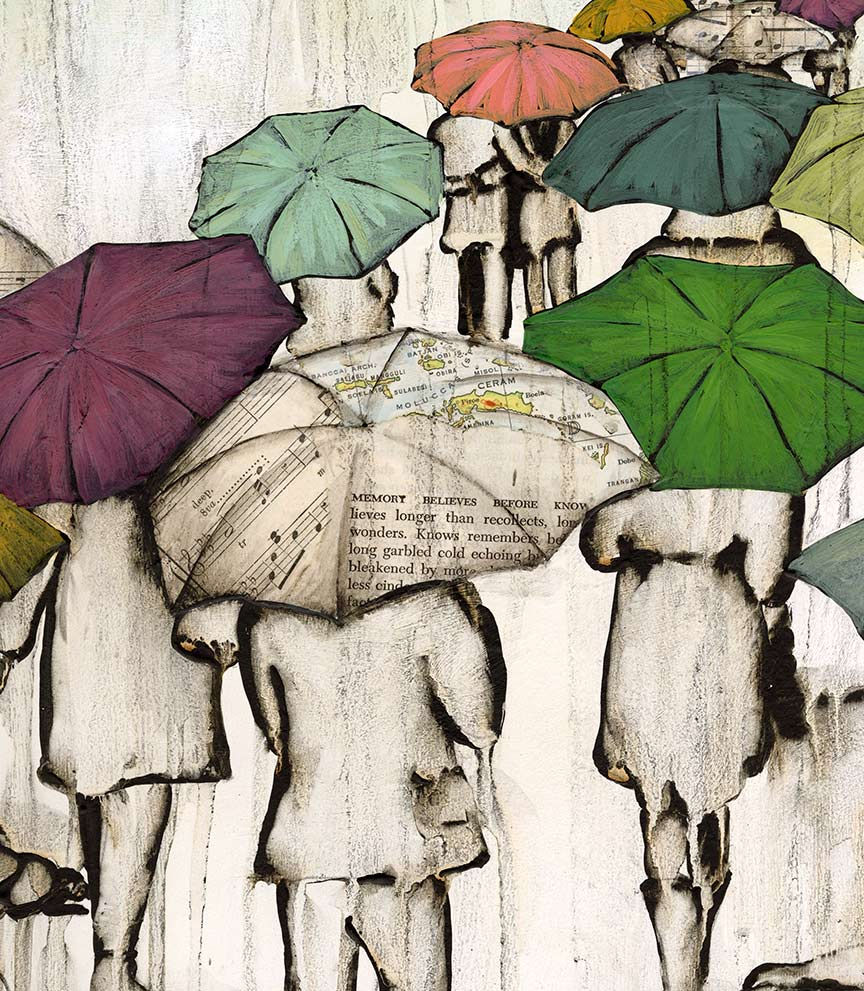 Thumbnail: The Road Before Me - Original Mixed Media Painting - 22"x28"