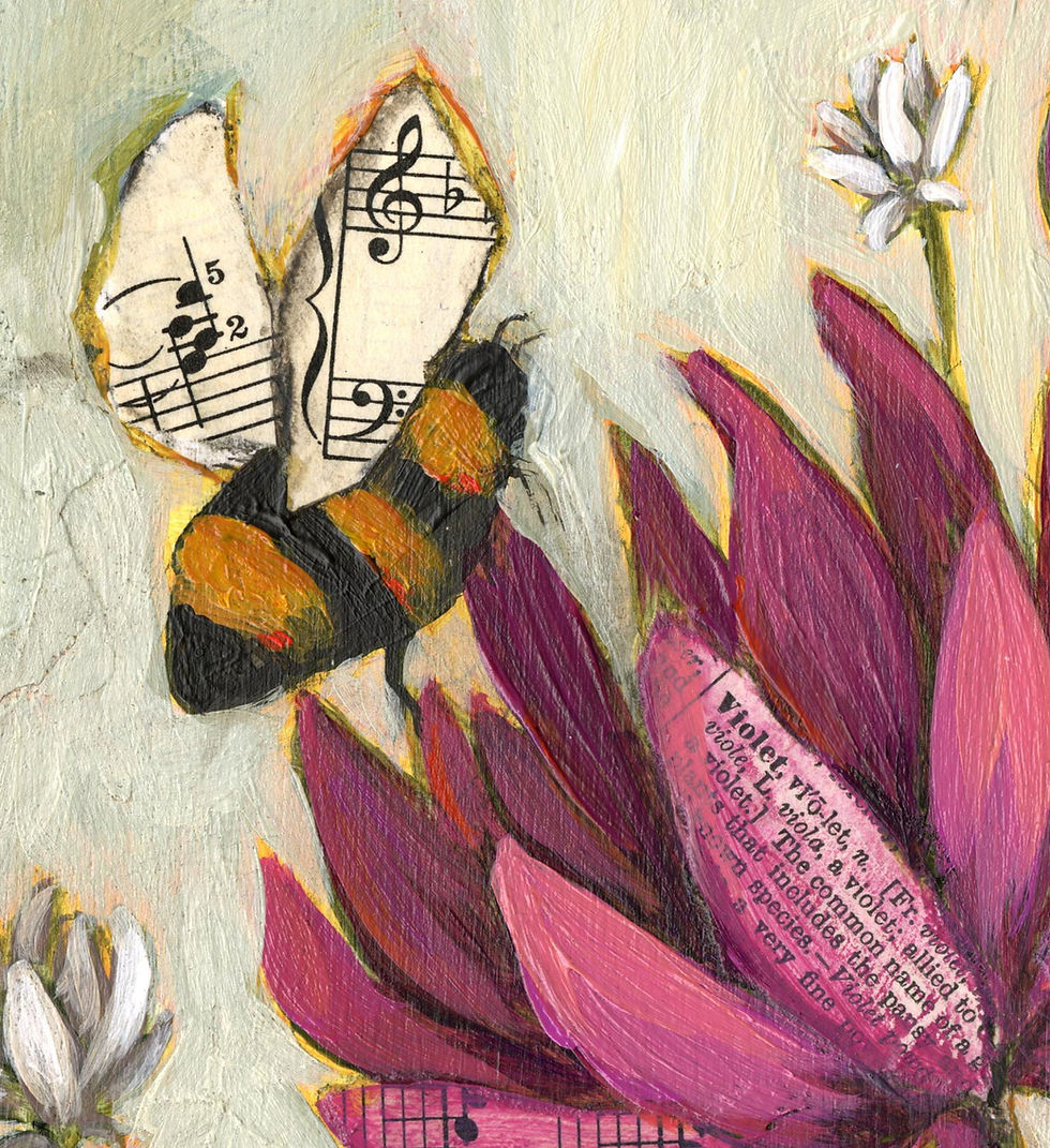 Thumbnail: Violet Notes - 8"x10" Original Mixed Media Painting