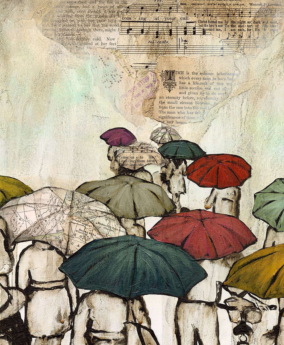 Thumbnail: Spring Ride - Original Mixed Media Painting - 24"x24"