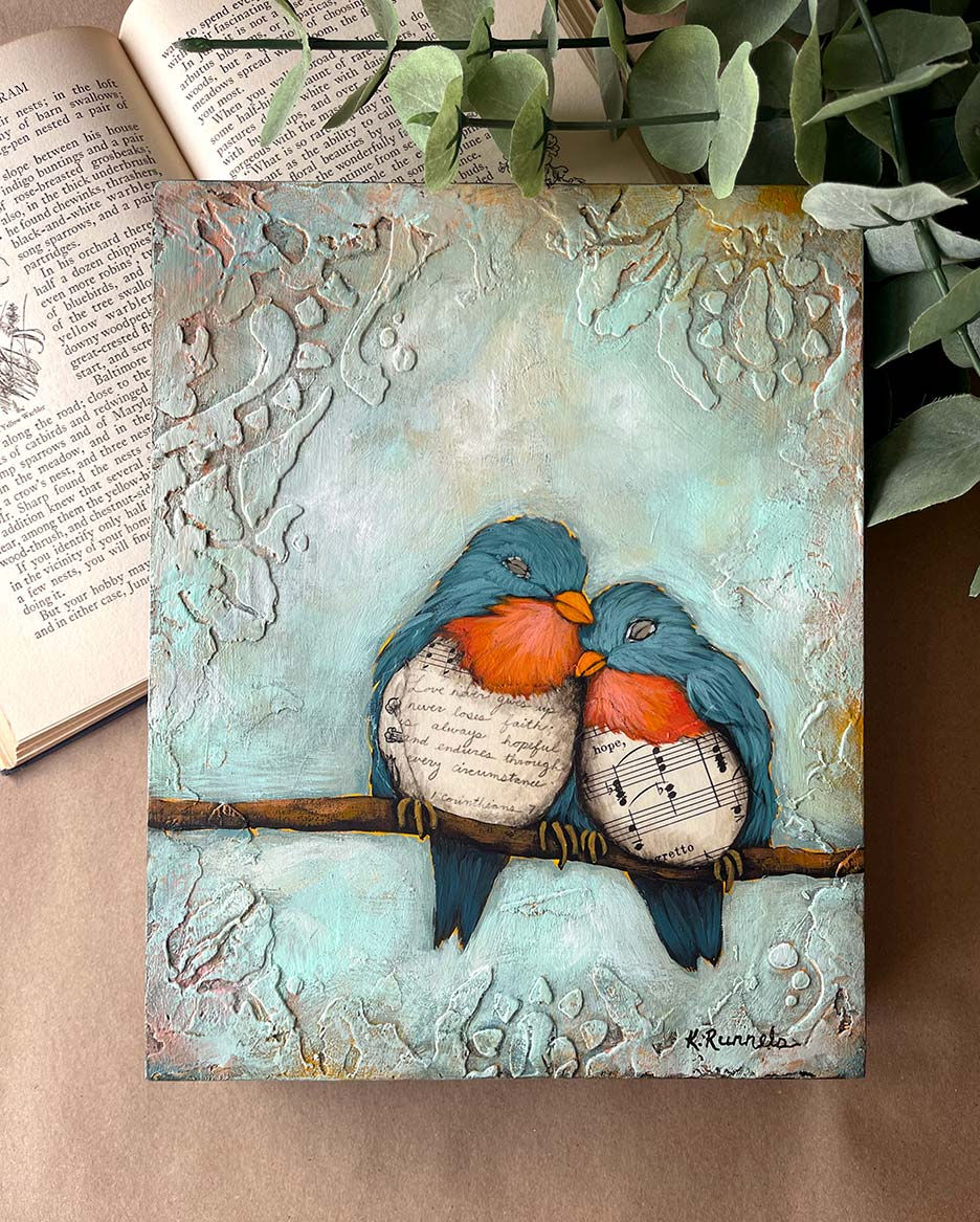 Thumbnail: Always Hopeful - Original Mixed Media Painting - 8"x10"
