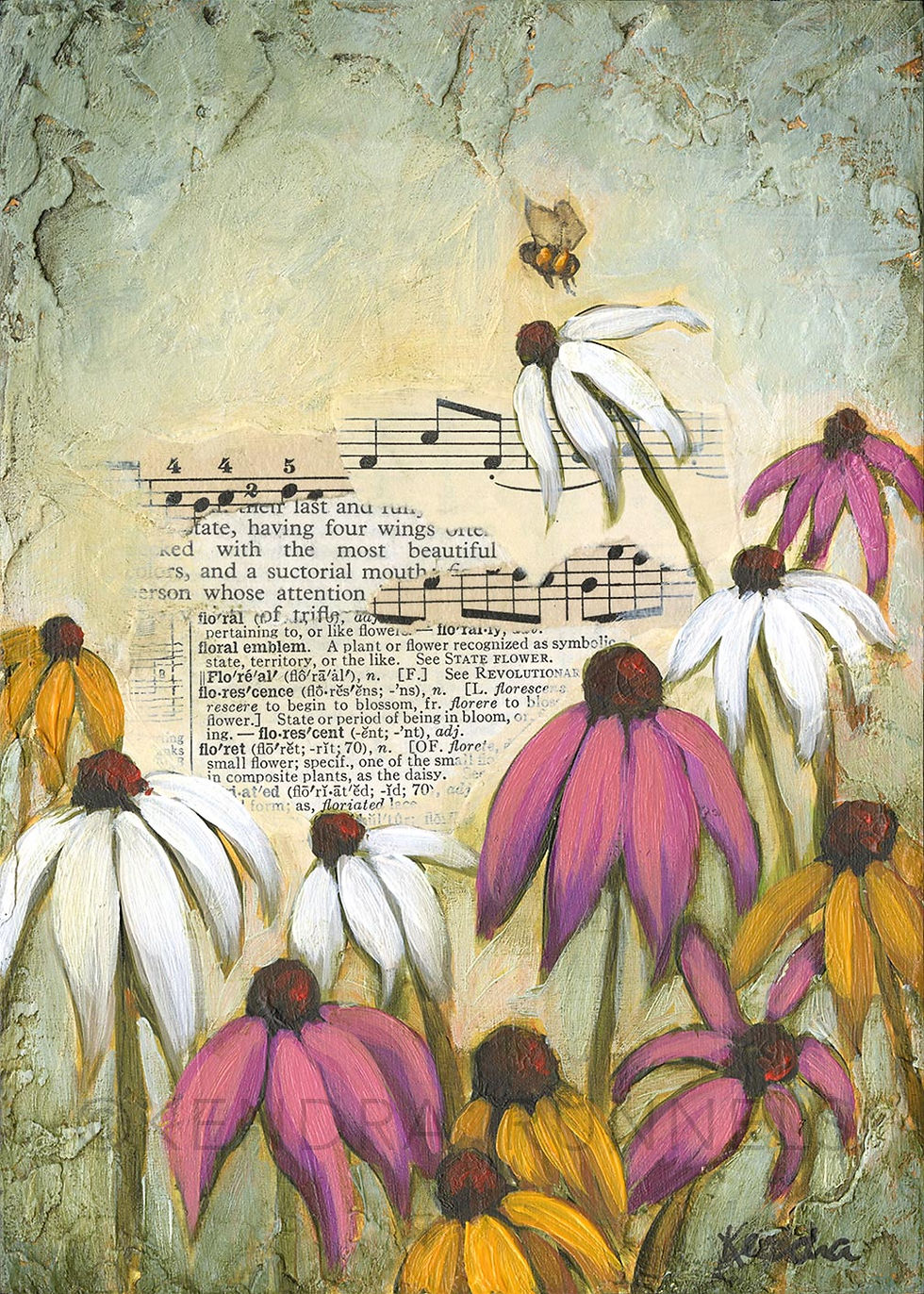 Wildflower Study #2 - 5"x7" Original Mixed Media Painting