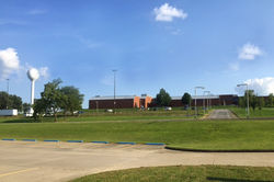 View from the apartments to the school