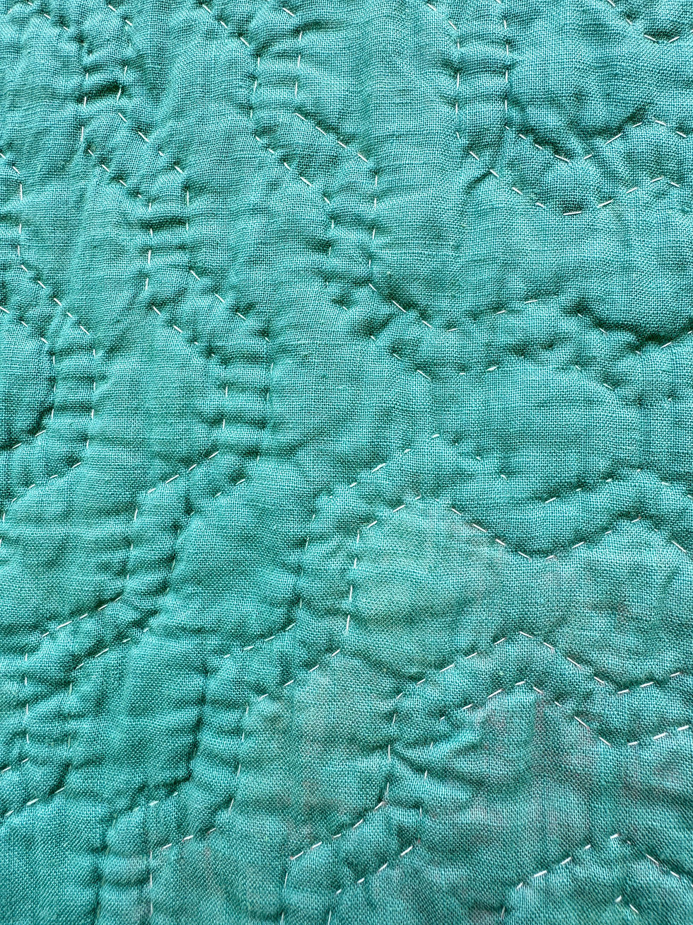 Thumbnail: Antique Grandmothers Flower Garden Quilt/Hand sewn and quilted