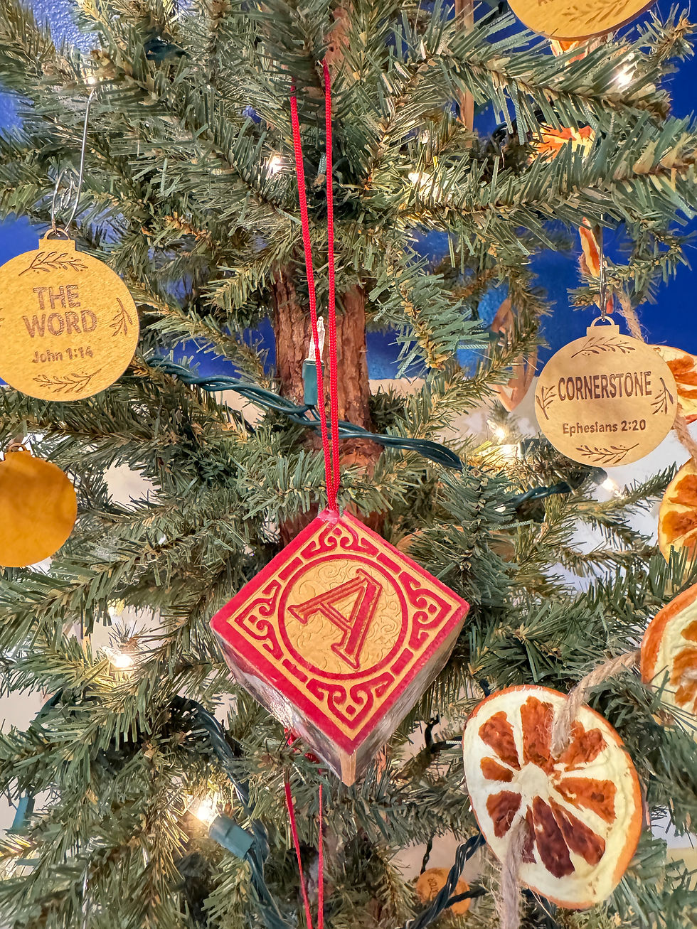 Thumbnail: Wooden A/B Santa Block Christmas ornament, holiday decor, vtg