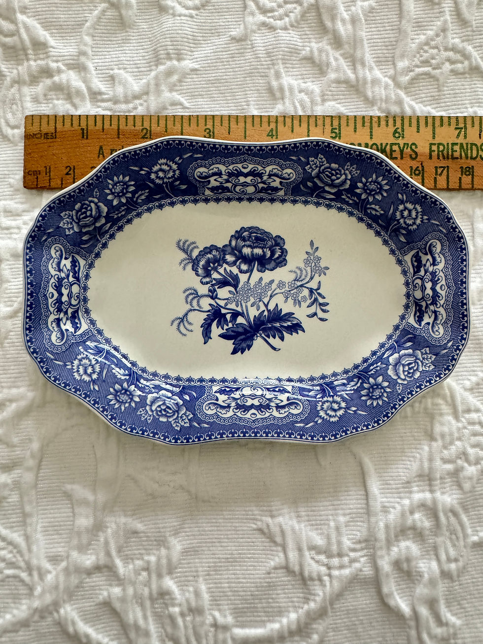 Thumbnail: Spode Blue Room Collection Georgian Oval Serving Platter Trinket Dish Floral 6.5