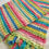 Thumbnail: Hand Crocheted Pastel Striped Afghan Blue Green Yellow Peach Pink White 66"x55”