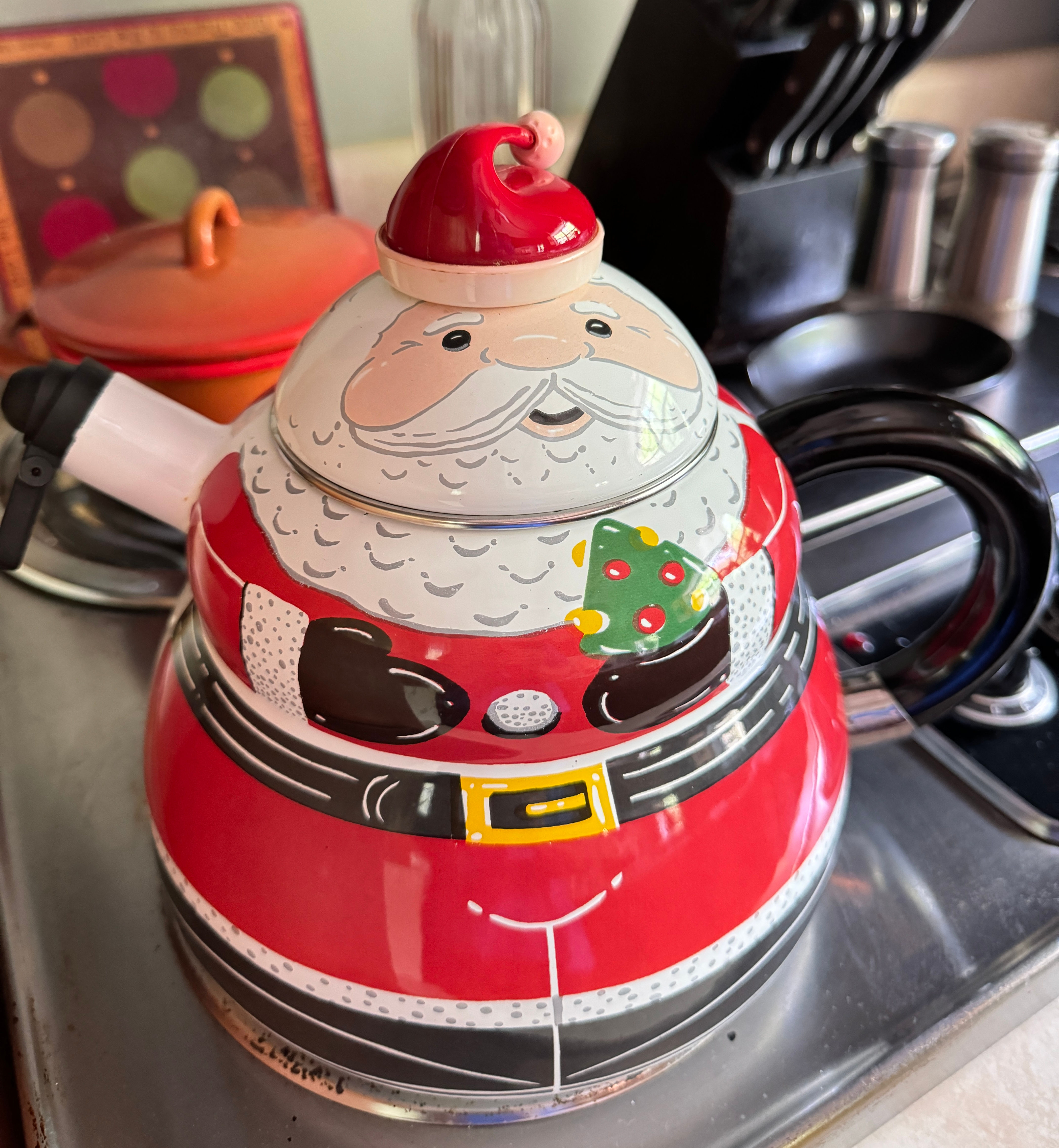 VTG Roshco Whistling Santa Clause Tea Kettle/Pot