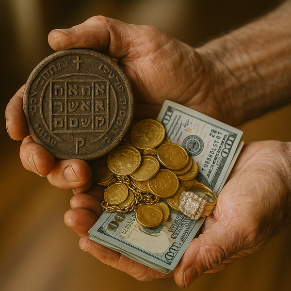 A spiritual Kabbalistic talisman for attracting money, abundance, and energetic flow.