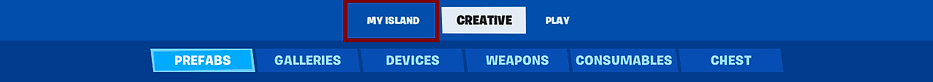My Island Navigation Option is Highlighted on the Menu