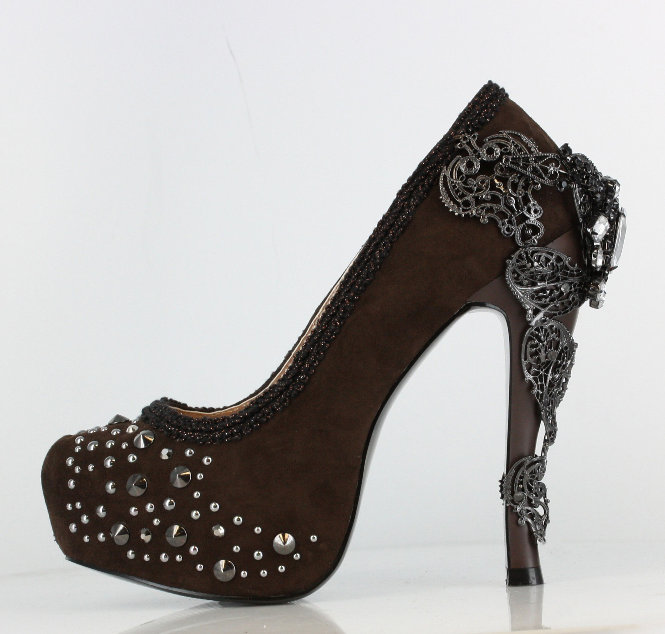 Amina Gothic Heels in Brown by Hades UK 3.5
