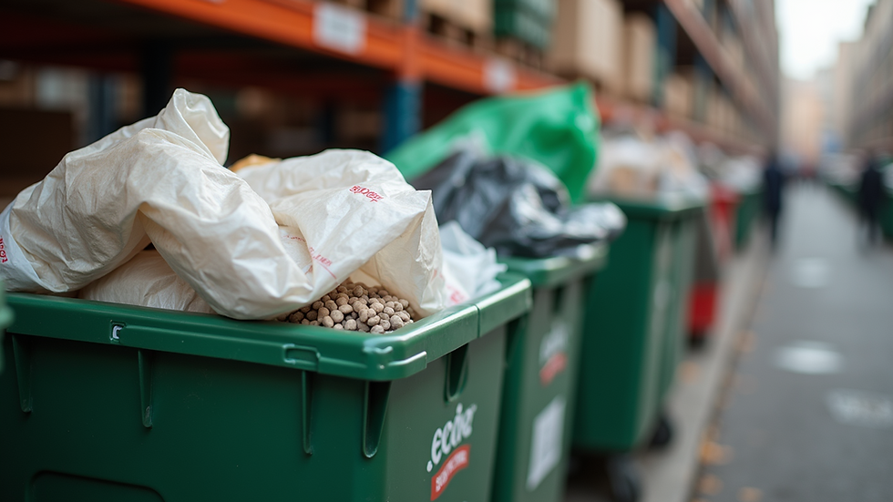 Close-up view of sorted recyclable materials ready for pickup