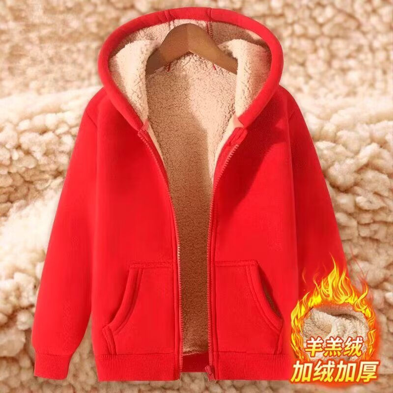 Miniatura: Ladies Thickened Lamb Velvet Hooded Open Cardigan Sweatshirt for Office Wear Aut