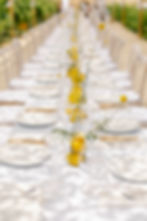Beautiful Table set with lemons and florals