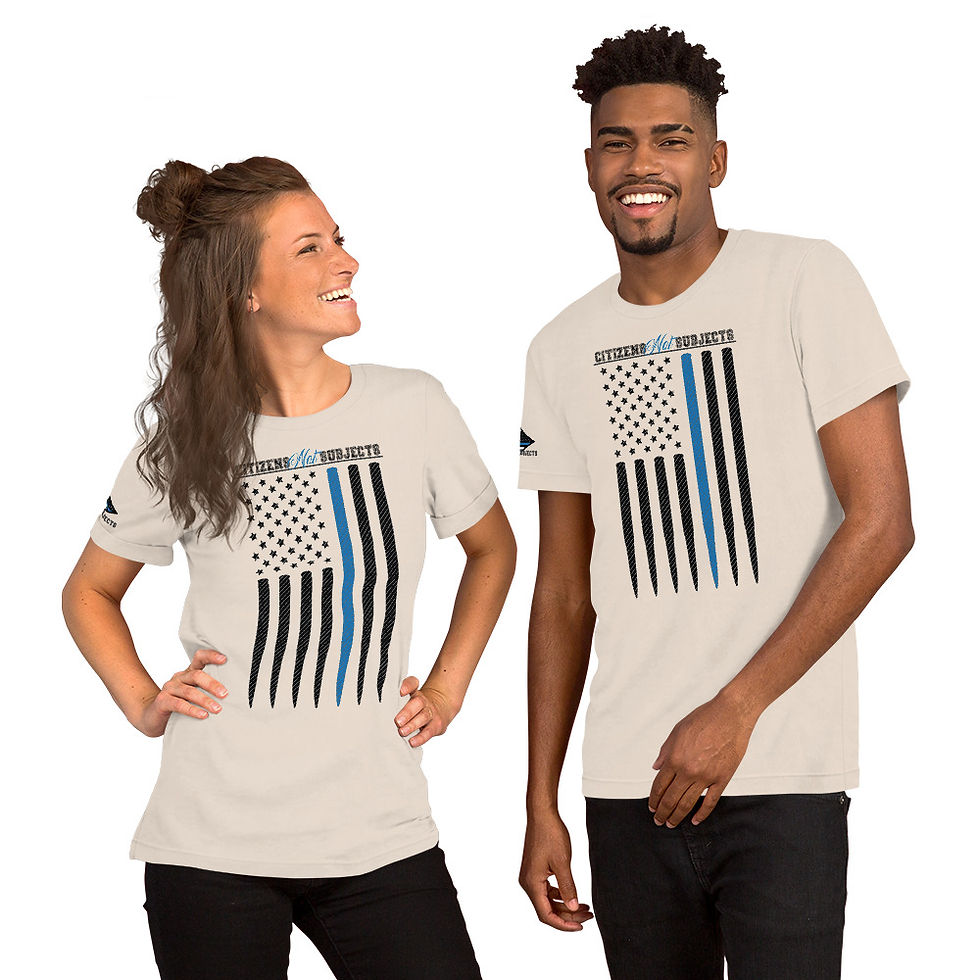 Thumbnail: Citizens Not Subjects Thin Blue Line Mens Tee