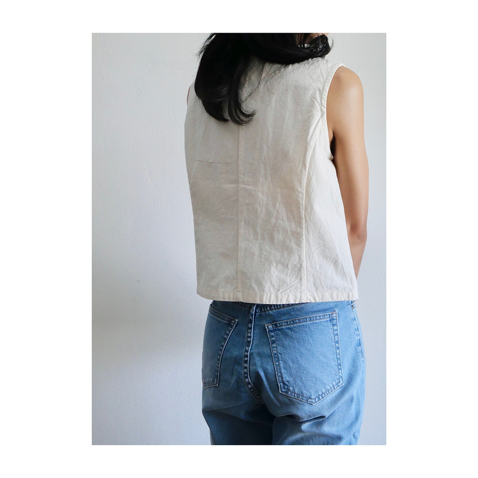 ภาพขนาดย่อ: double breasted vest - calico cotton